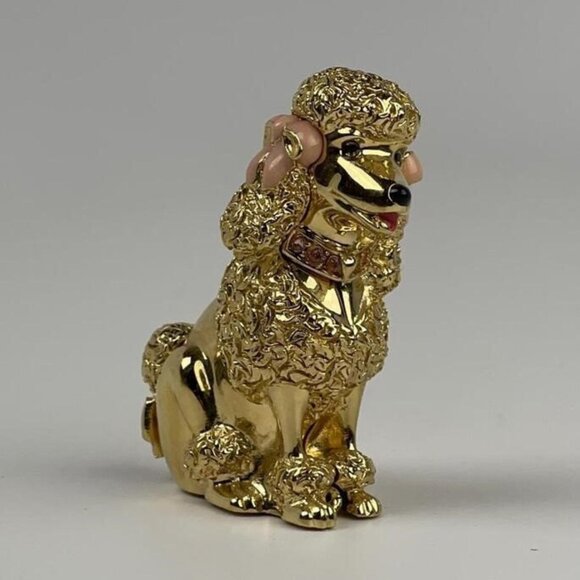 1999 Vintage Estee Lauder Gold Petite Poodle Solid Perfume Compact - Collectible - Picture 3 of 5